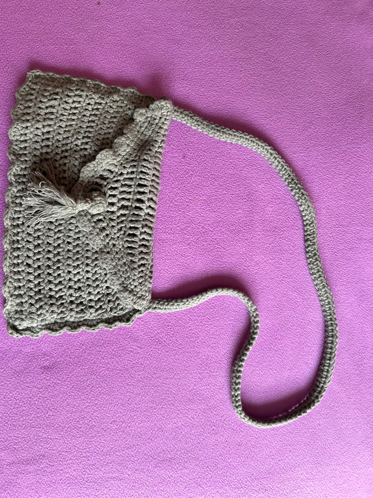 BOLSO BANDOLERA DE GANCILLO(BEIGE/TAUPE)