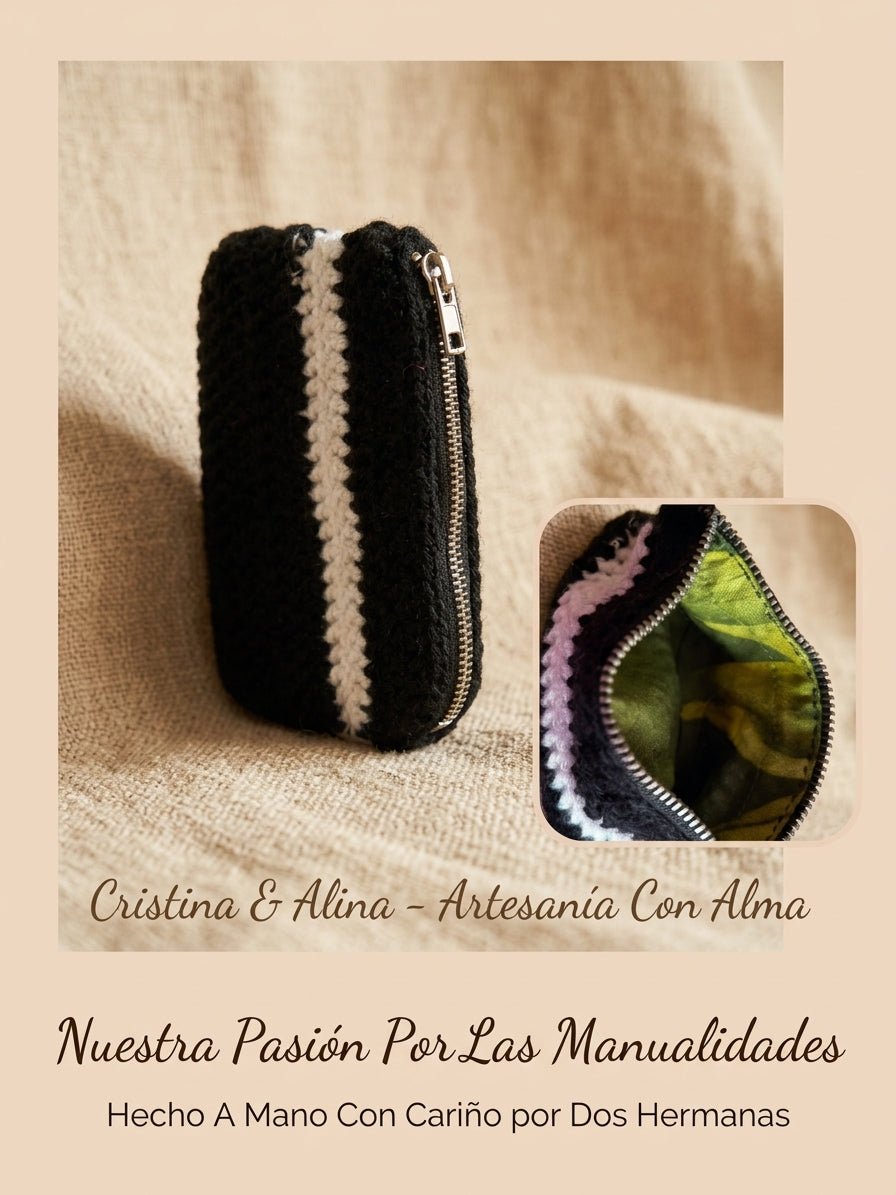 Monedero Artesanal De Crochet Con Cremallera