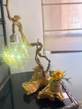 Lampara de mesa rústiva "BOSQUE Y GIRASOL"(edición única)