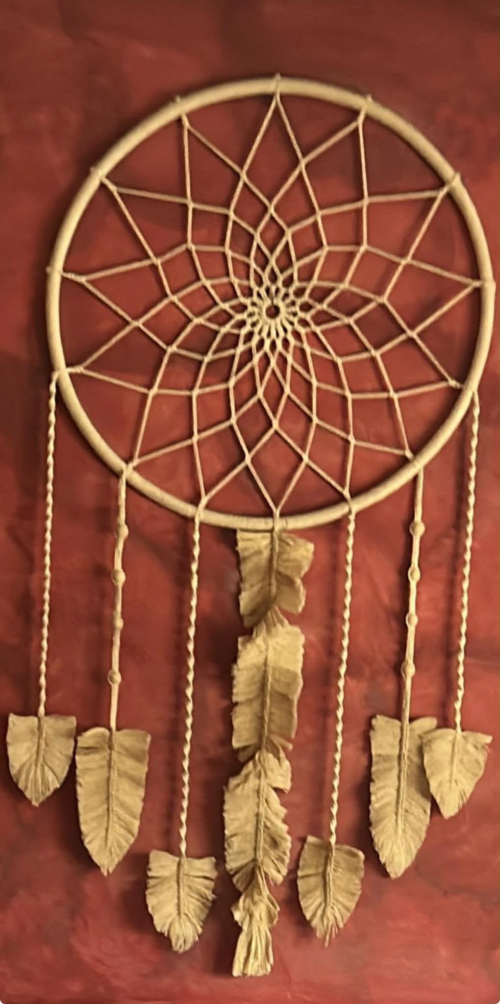 Atrapasueños gigante de macramé de pared "CIRCULO SOLAR"