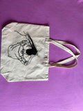 BOLSA TOTE DE TELA DE ALGODÓN BORDADA A MANO(LINE ART EN RELIEVE)